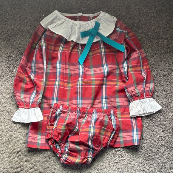 bella bliss Red Plaid Kids Matching Set - Picture 1 of 10